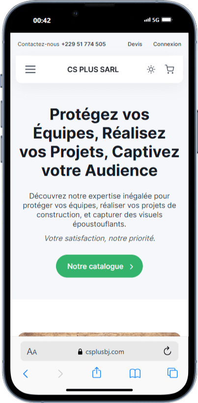 presentation mobile projet CS PLUS SARL
